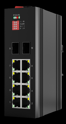 65 ซีรี่ย์ Din Rail Industrial POE Switch ไม่จัดการ 8 Port SFP Switch